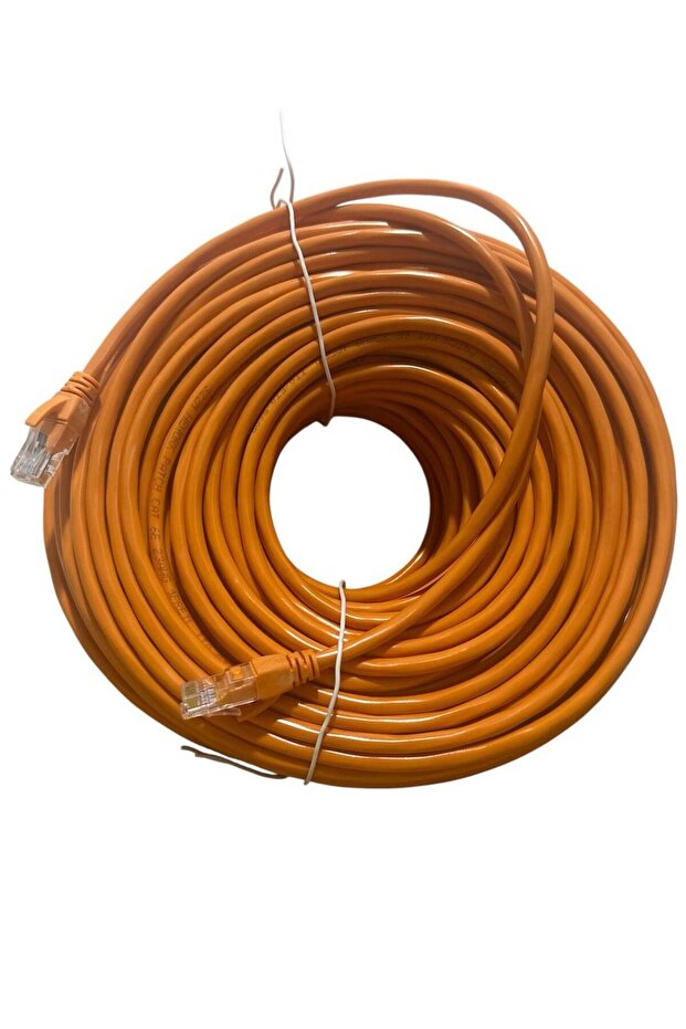 كابل إنترنت عالي السرعة Cat 6 بطول 20 مترًا برتقاليًا - 1