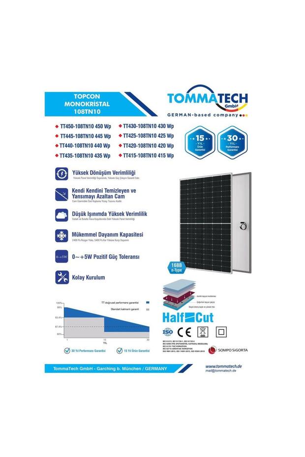 450Wp 108TN M10 TOPCon Güneş Paneli - 2