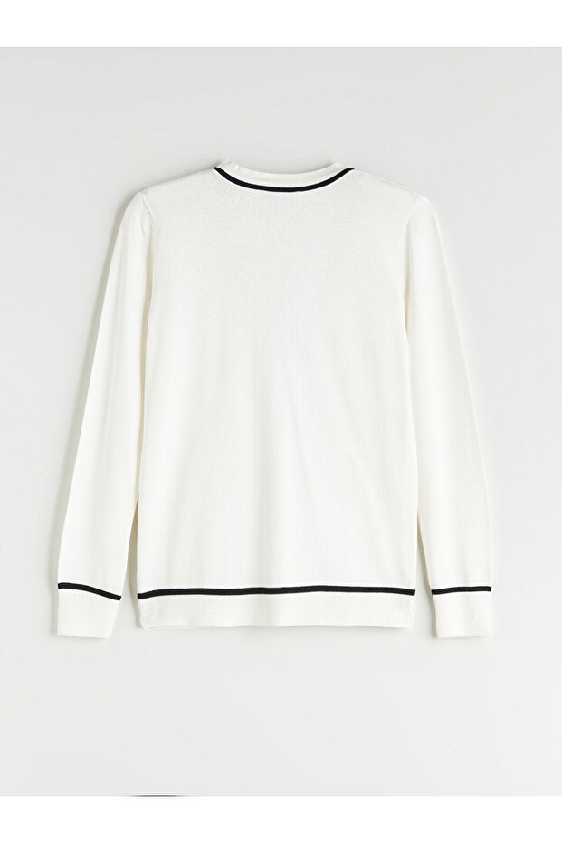 V Yaka Kadın Triko Hırka - 8