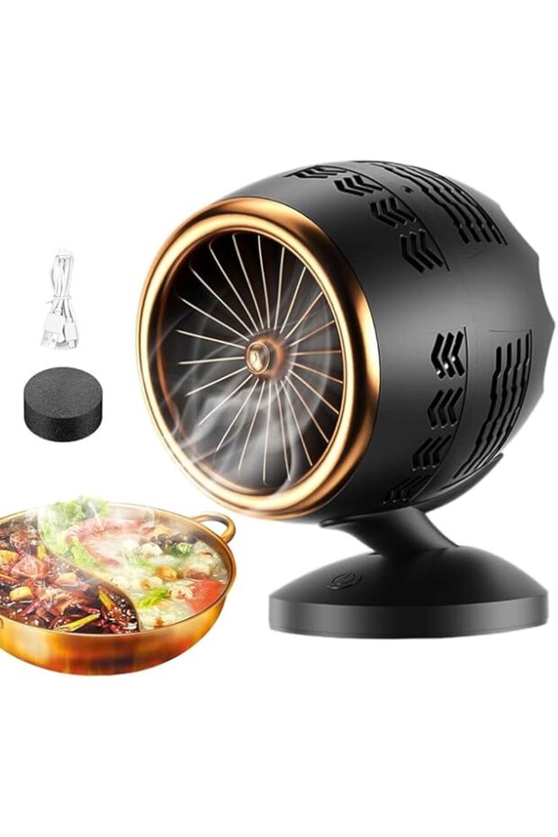 Pretocter Portable Range Hood, Kitchen Desktop Exhaust Fan, USB Rechargeable Mini Cooker Hood, Low N