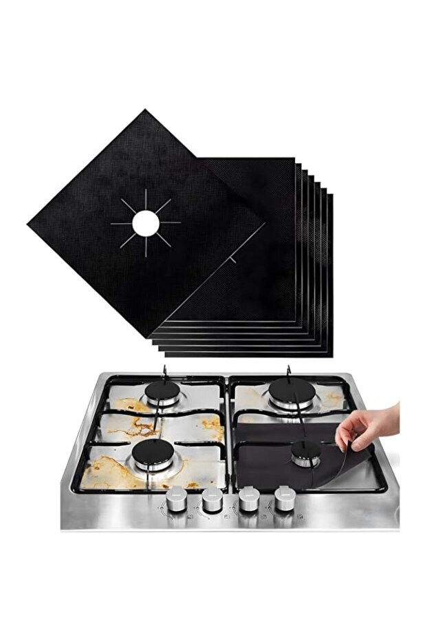 Joyzzz Gas Stove Burner Covers, 8 Pcs 0.2mm Reusable Non-Stick Heat Resistant Stove Burner Liners, F
