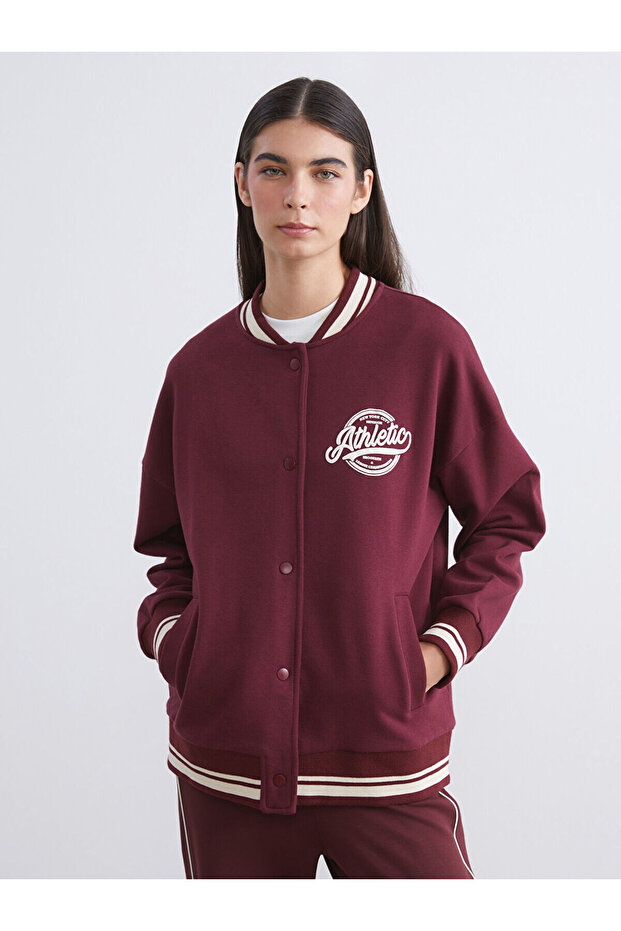 Cey New Season Printed Oversized Women's Thick College Jacket