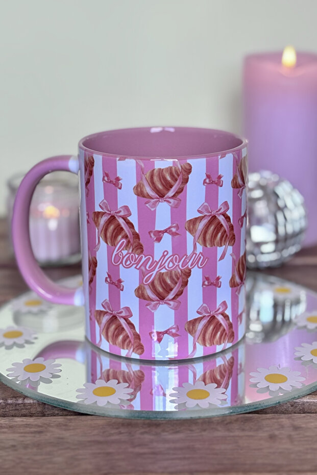 كوب بونجور كرواسان منقوش - 2