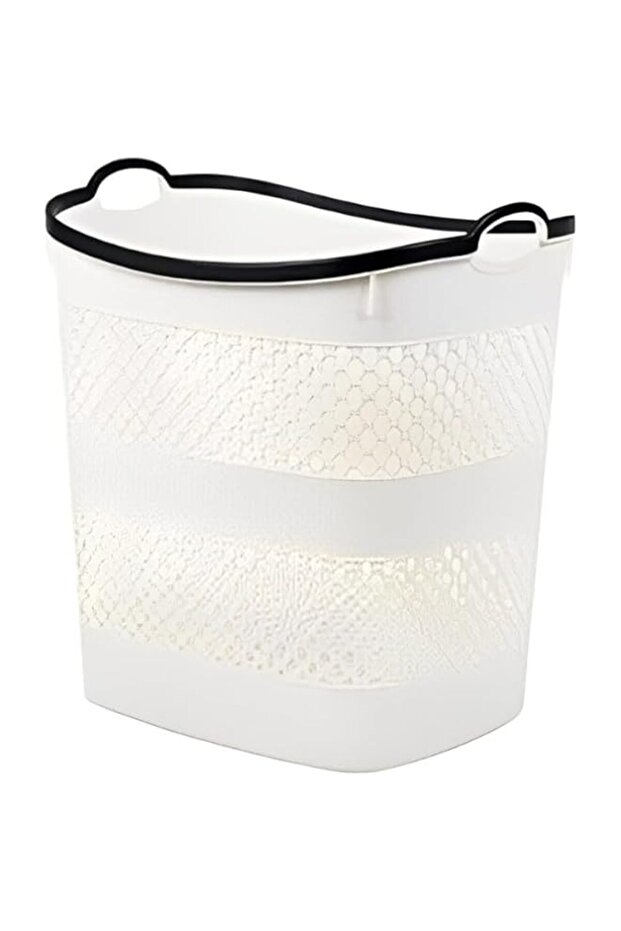 Portal AE Plastic Laundry Basket, Multi-Purpose Laundry Bin with a Slit Break Resistant,White