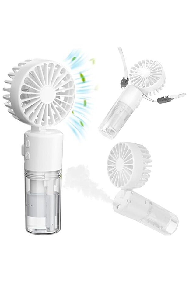 BananaHome Portable Handheld Misting Fan,Operated Spray Water Mist Fan Foldable,Neck Fan and Desk Fa