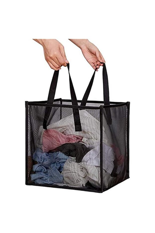 NALACAL Mesh Pop Up Laundry Basket, Collapsible Hamper with Durable Handles, Foldable Storage for Ki