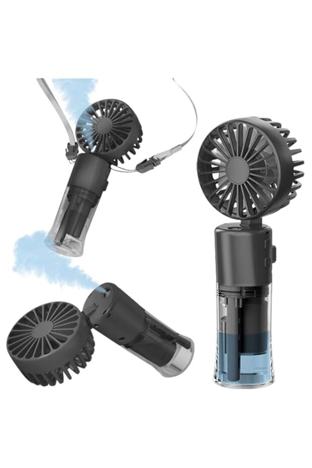 Handheld Fan Portable Fan,Fohome Rechargeable Mini Mister Fan 4 Speeds & 20ml Spray & 90°Foldable N