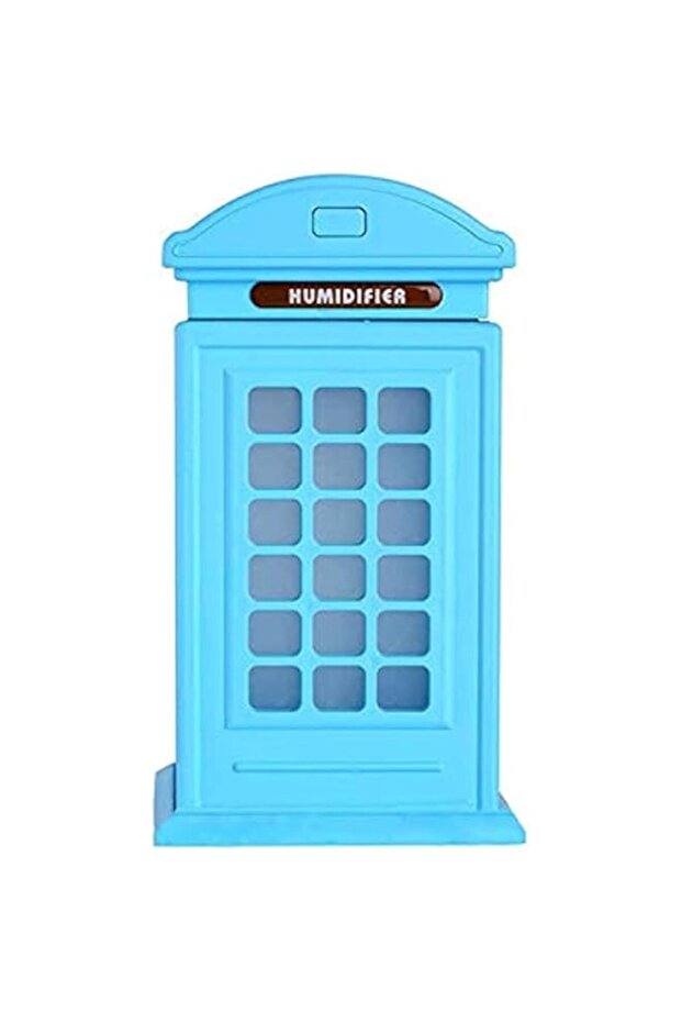 OEM Telephone Booth Room Desk Ultrasonic Cool Mist Humidifier with Colorful Light Blue