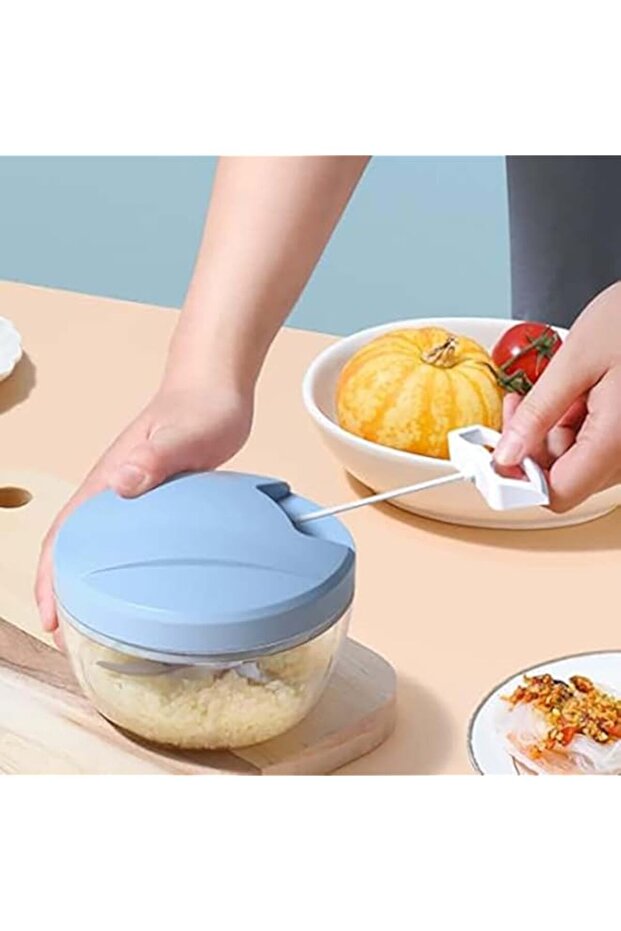 Erweicet 1Piece Blue Multi-Functional Mix Food Processor, Food Grinder with Stainless Steel Blades f
