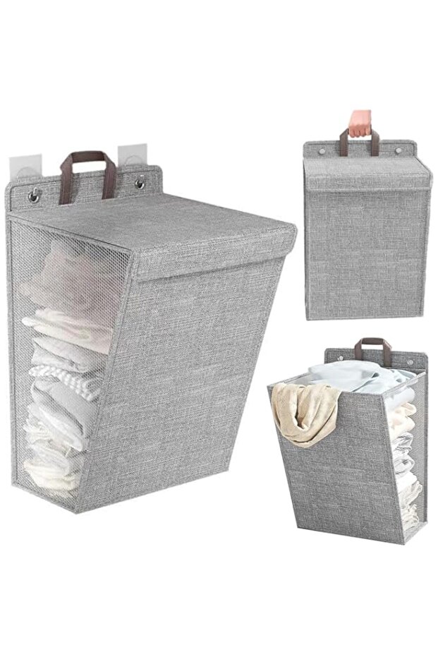 BananaHome Hanging Laundry Hamper with Lid and Removable Laundry Bags, Large Collapsible Dirty Cloth