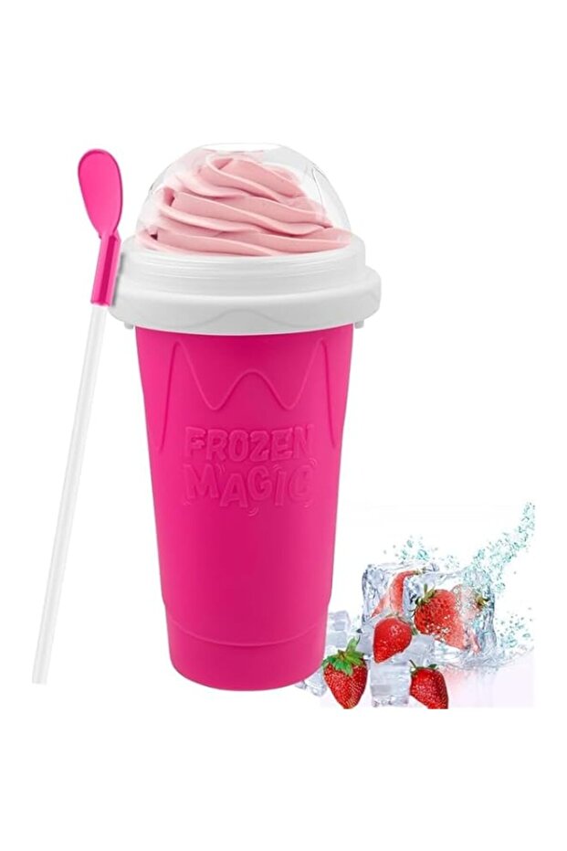 Erweicet Slushie Maker Cup - DIY Magic Slushy Maker Squeeze Cup, Smoothie Cups with Lids & Straws, S