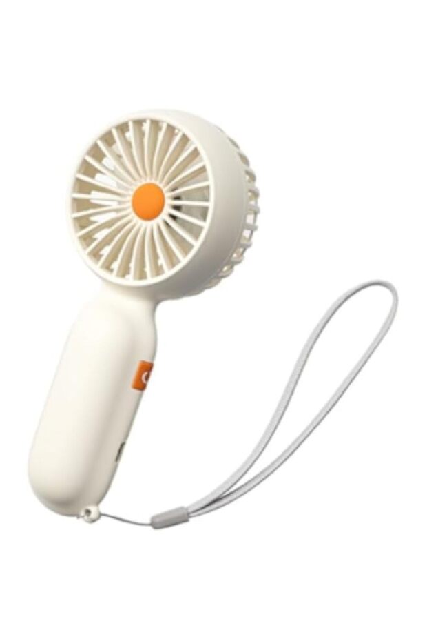 RAKKYO Mini Handheld Fan with USB Charging, Portable Personal Fan for Home Office Use (white)