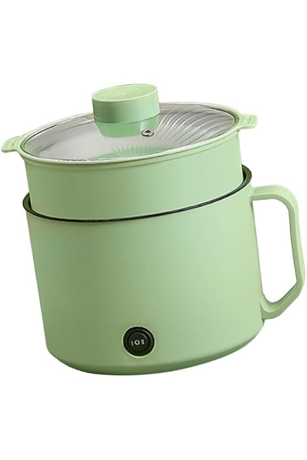 Cryfokt Mini Electric Cooking Pot, Anti Dry Burning Electric Cooker Rapid Noodle Cooker for Personal