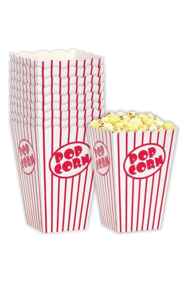 Unique Popcorn Boxes 10-Pieces, 59022, Popcorn Box