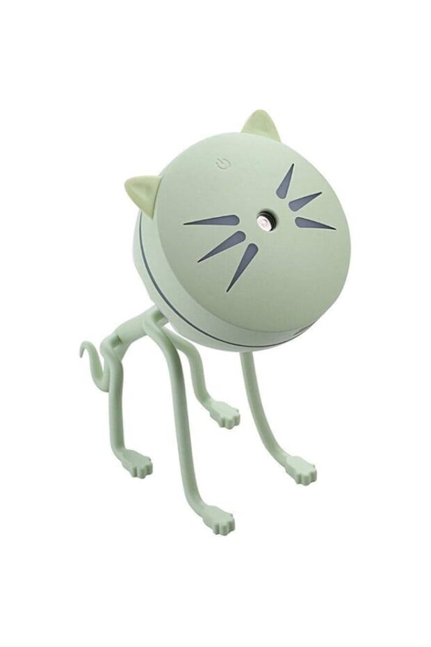 Super cartoon cat USB air humidifiers with warm night light - Green