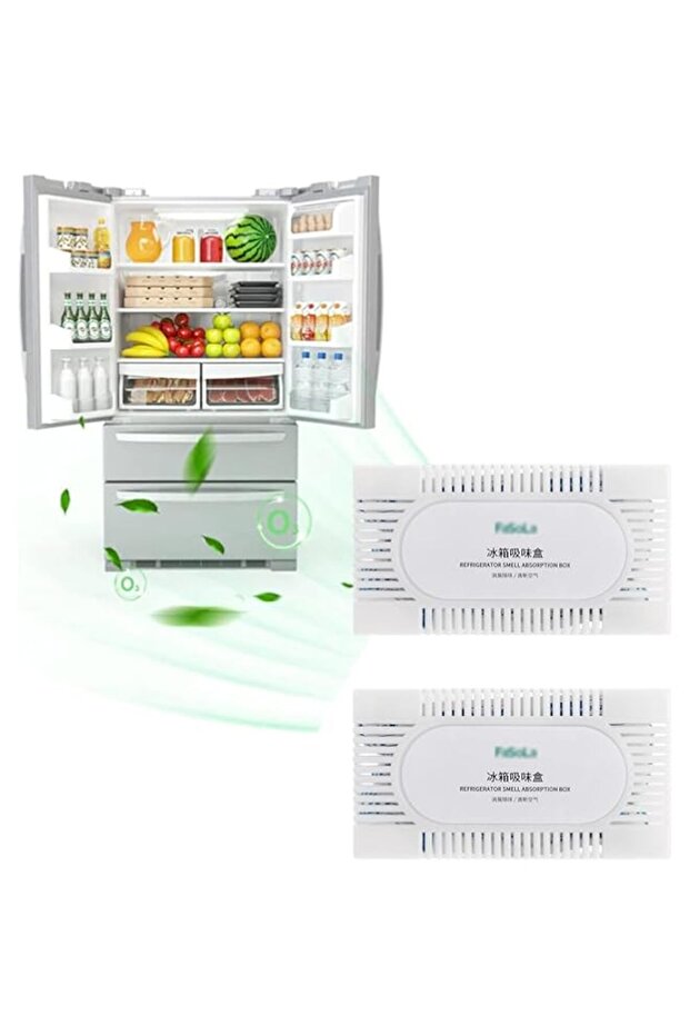 2 PCS Refrigerator Deodorizers,Natural Bamboo Activated Charcoal Refrigerator Eliminator Cabinet War