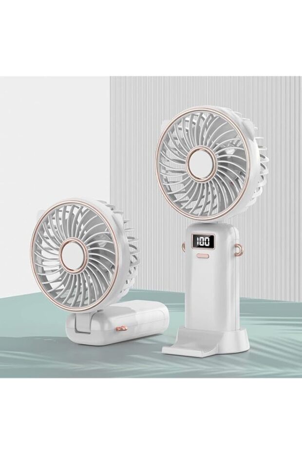 Handheld Mini Fan,5000mAh Portable Fan Mini fan Small Personal Fan with Backup Power,Desk Fan Rechar - 1