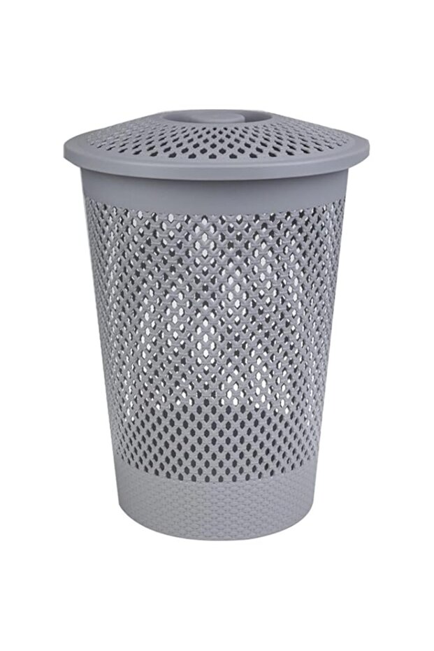 Portal AE Laundry Baskets, Modern Round Laundry Basket Storage With Lid Gray