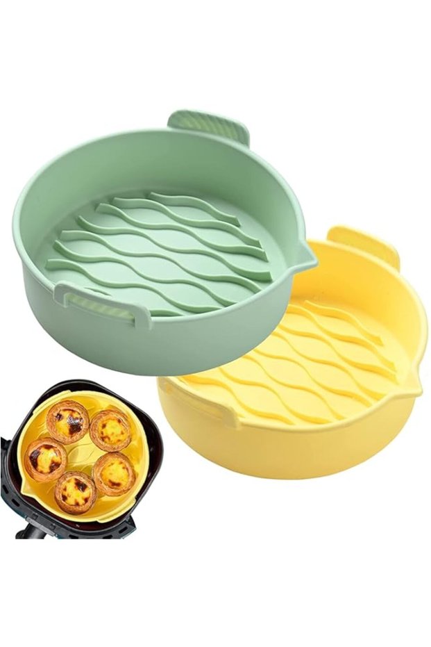 TERRIFI Air Fryer Silicone Liners, 7.8 inch Air Fryer Round Basket Bowl, Reusable Air Fryer Baking T