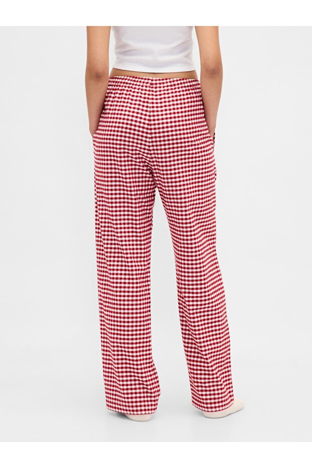 Kadın Kırmızı Softest Flannel Pijama Altı - 4