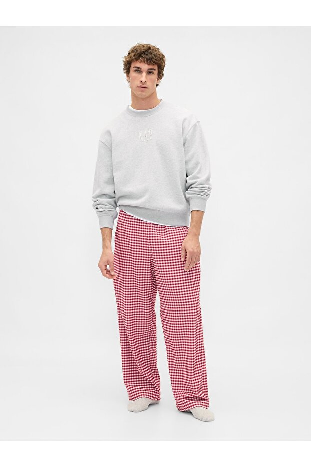 Kadın Kırmızı Softest Flannel Pijama Altı - 5
