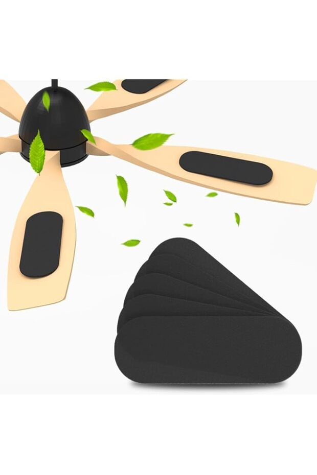 KASTWAVE 10 Pcs Ceiling Fan Filters, Activated Coconut Shell Carbon Air Filters, Easy-Stick Blade Fi