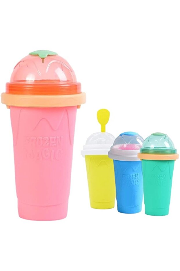 DIY Slushy Cup Maker Double Layers Smoothie Milkshake Drink Pinch Icee Cup Silicone Halloween Magic