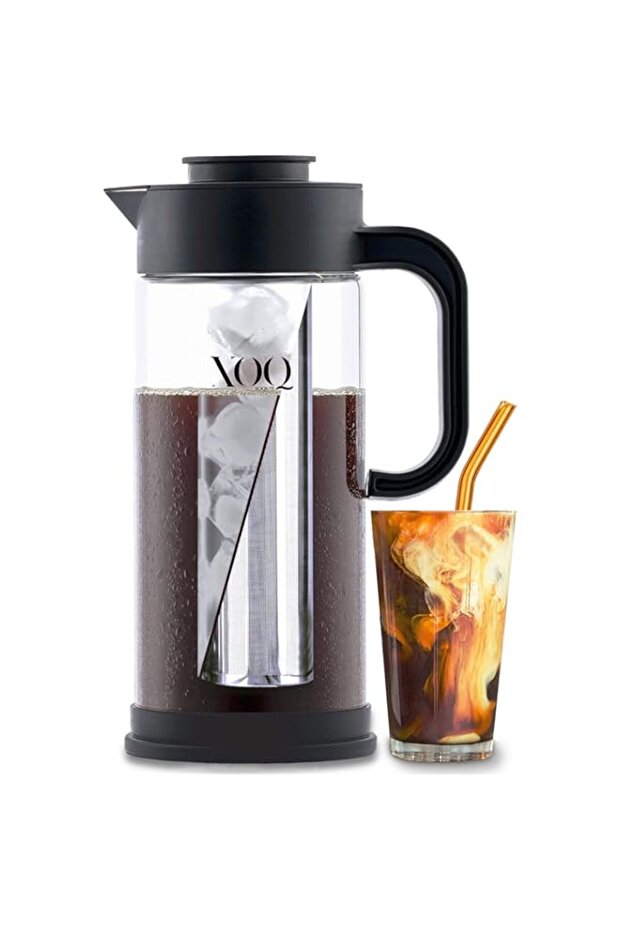 Cold Brew Coffee Maker with Cooling Tube- Coffee Maker with Glass Pitcher, Iced Tea Maker and Iced C