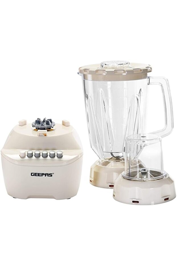 Geepas 400W 2 in 1 Multifunctional Blender | Stainless Steel Blades, 4 Speed Control with Pulse | 1.
