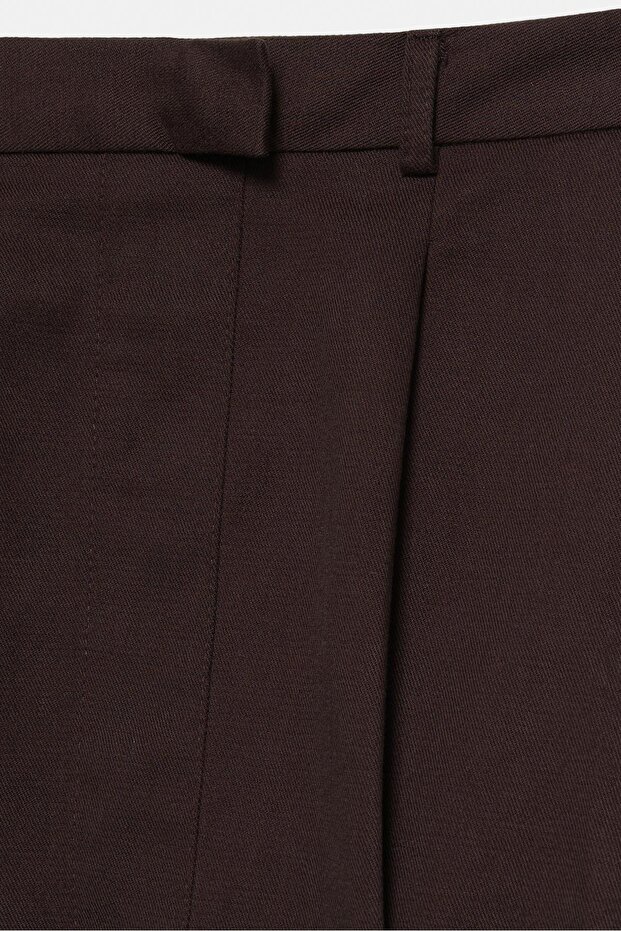 Püsküllü etek uçlu cepli mini etek - 7