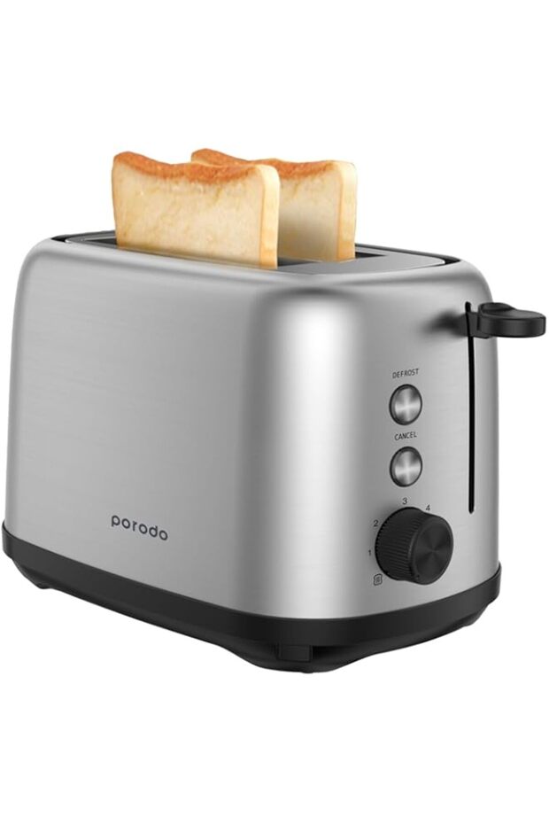Porodo LifeStyle Golden Brown Toaster with Defrost Function 750W - Black