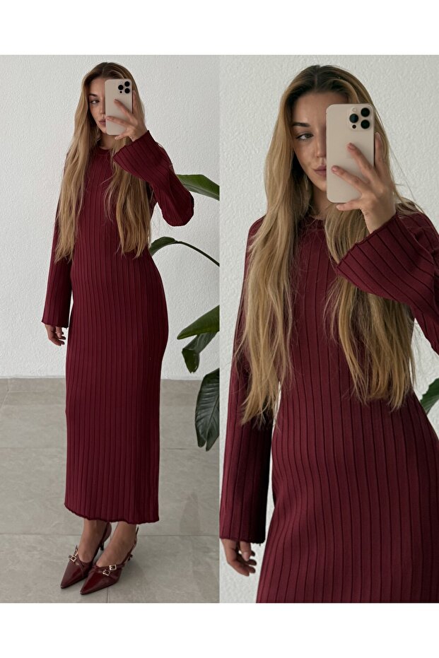 Uzun Triko Elbise - 1