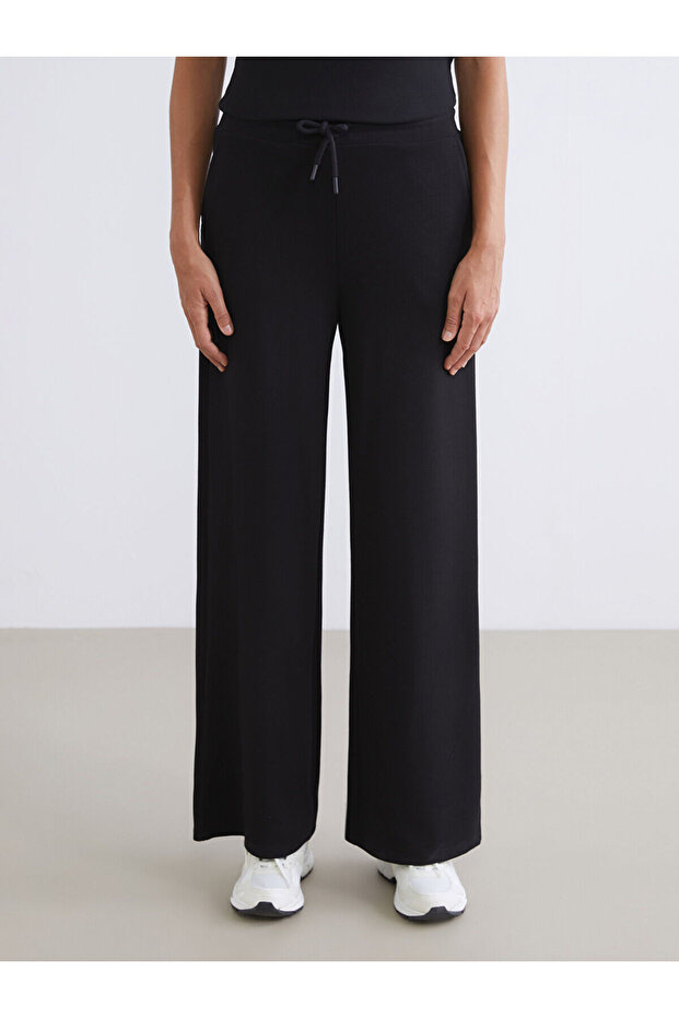 Beli Lastikli Geniş Paça Kadın Eşofman Altı - 2