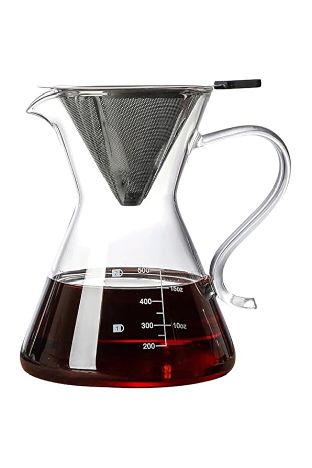 KASTWAVE Pour Over Coffee Maker, Elegant Drip Coffee Maker with Reusable Stainless Steel Filter/Drip