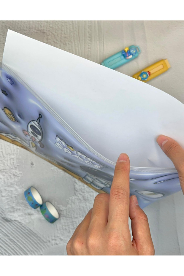 Astronaut's Journey Transparent Single Compartment A4 Zipper File Folder/Document File/Organizer Folder - 6