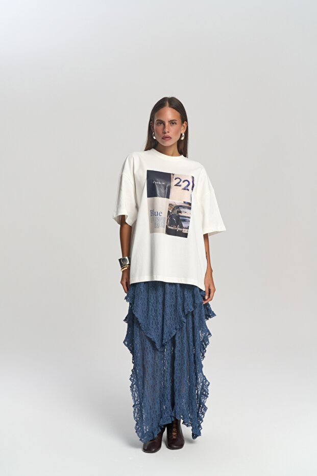 Twenty Two Oversize Beyaz T-Shirt - 2