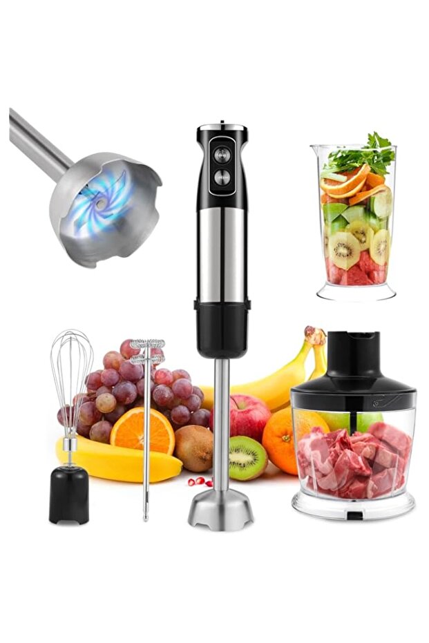 Xoopla Immersion Blender Handheld 600W 5-in-1 Hand Blender Electric 304 Stainless Steel Whisk & Frot