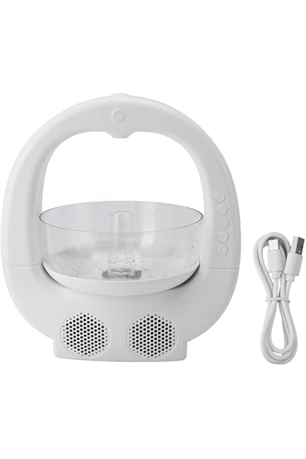 Cryfokt Cool Mist Humidifier 700ml Anti Water Drop Humidifier with Fish Ambient Light Dual Speaker Q