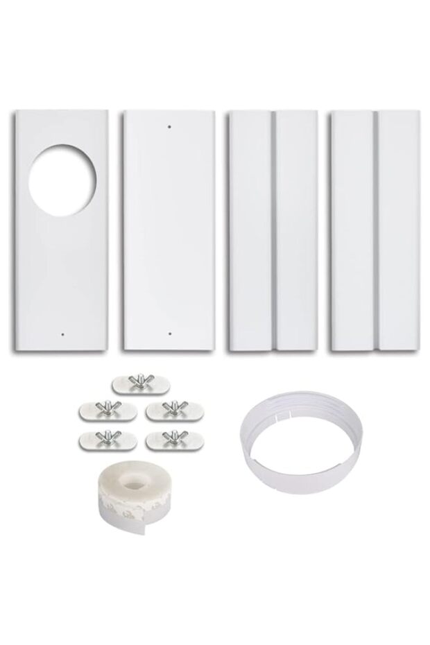 MAKINGTEC Hardware Portable Air Conditioner Window Kit with Coupler Adjustable Window Seal for AC Un