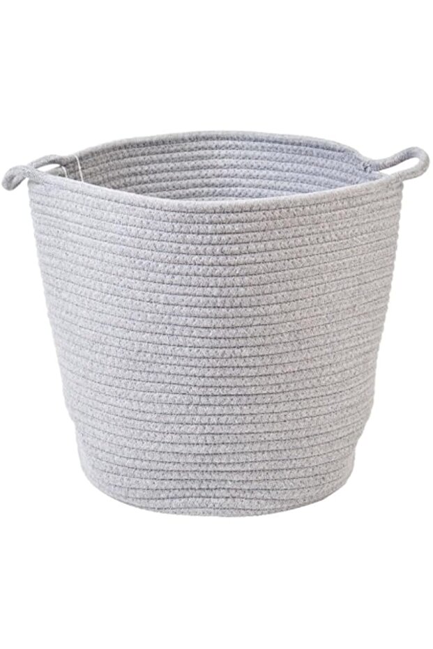 Homesmiths Cotton Rope Basket Light Grey D30 X H30 Cm