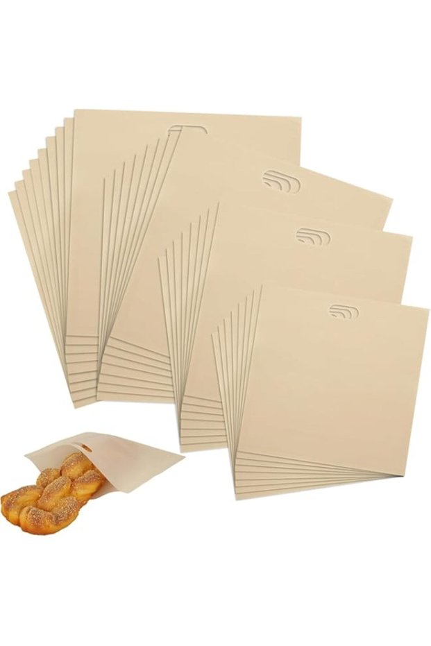 Reusable Toaster Bags, 20 Pcs Non-Stick Teflon Grilled Cheese Toaster Bags, Heat Resistant and Washa