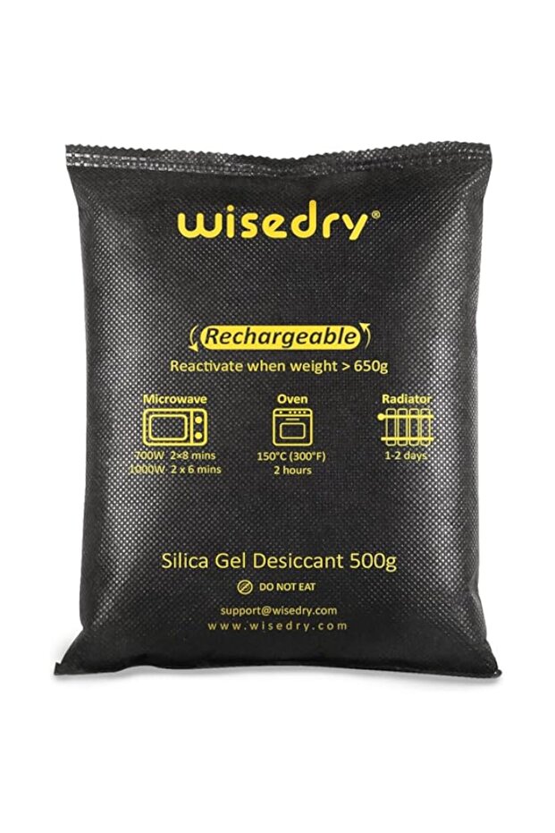 wisedry 500 Gram [2 Packs] Rechargeable Silica Gel Car Dehumidifier, Microwave Fast Reactivated Desi