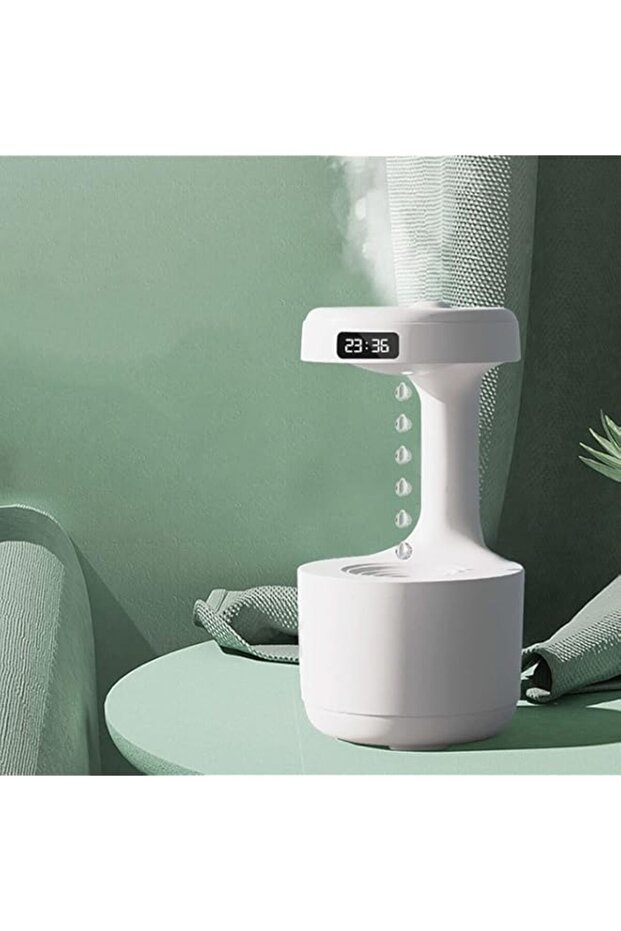 Paperbacks Anti-Gravity Water Droplet Humidifier, Cool Mist Humidifier with Light Mode Led Display S