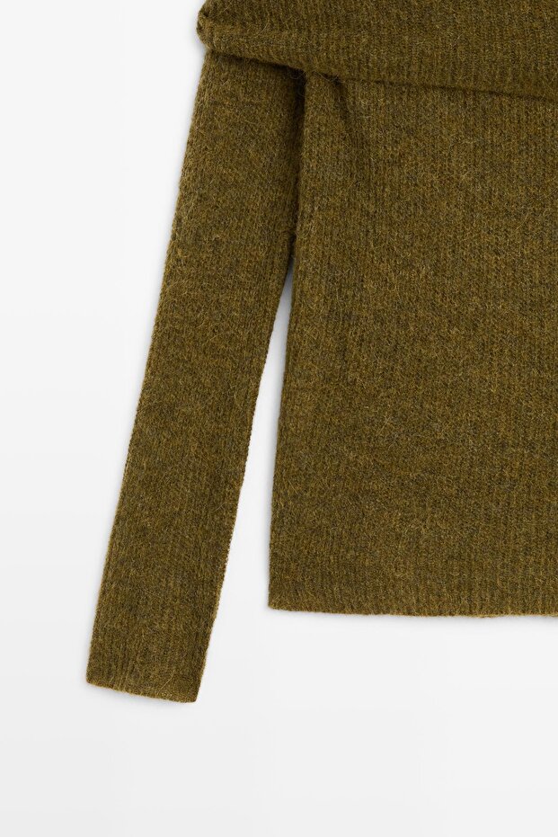 Omzu açık triko kazak - 6