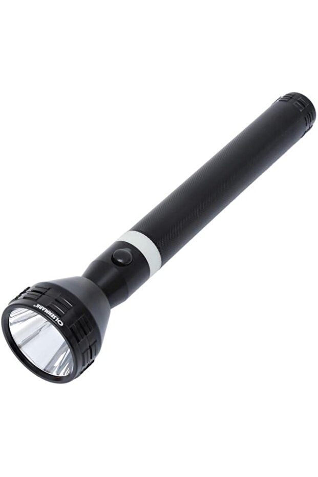 Olsenmark Rechargeable Flashlight With Night Glow, 2800 Meter Range, Black, Omfl2610"Min 1 year manu