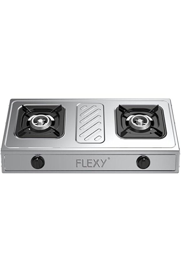 Flexy Gas Cooktop | Two burner Stainless steel Gas Stove (Easy to clean).