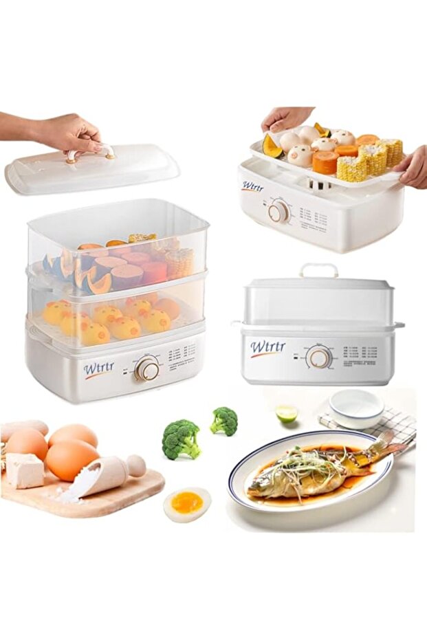 Wtrtr Egg Boiler,Multifunctional electric steamer,Egg Steamer Maker, Egg Cooker,Food Steamer