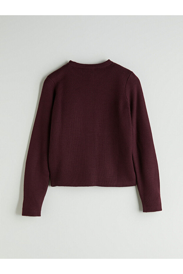 Bisiklet Yaka Kadın Triko Hırka - 7