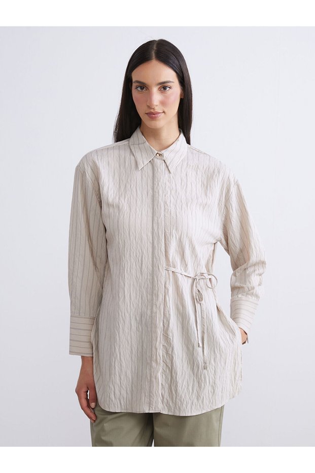 Özmarka New Season Striped Modal Blend Women's Shirt Tunic