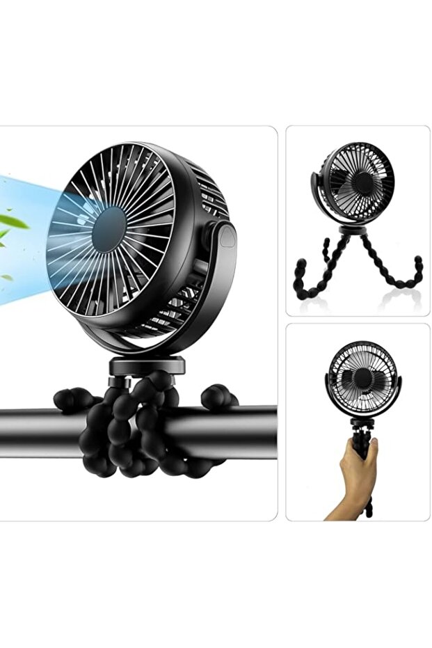 INFOSUN 5200mAh Desk Table Fan, Stroller Fan, 3 Speed Portable Handheld Quiet Fan for Baby, Strong F